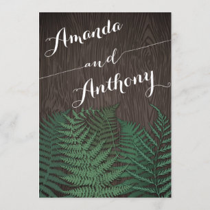 Convites De Casamento De País Fern Botânico Rustic
