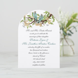 Convites de Casamento de Pássaros Azul Água Teal
