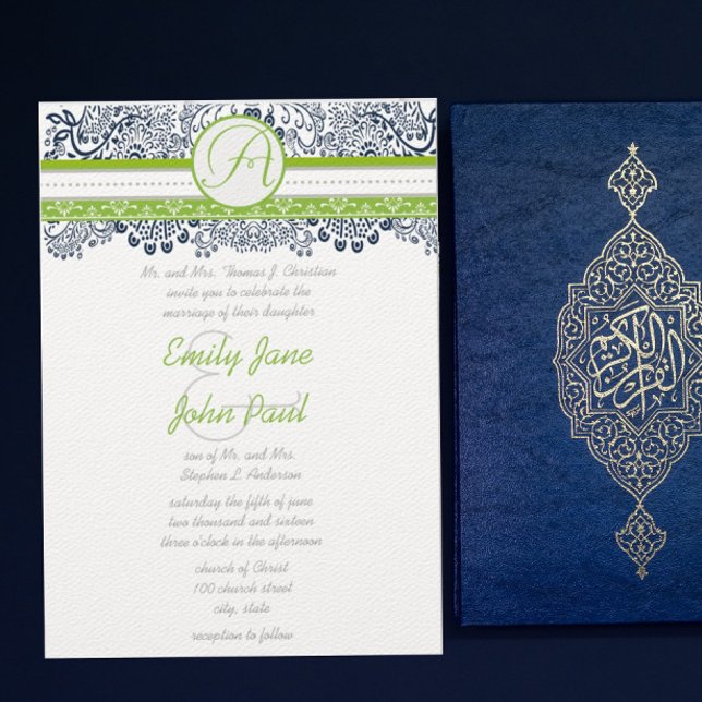 Convites de Casamento de Pássaros do Amor Verde Ma (Criador carregado)