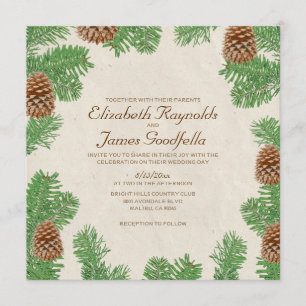 Convites de Casamento de Pine Cones