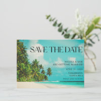 Convites de Casamento de Praia Tropical