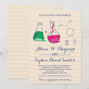 Convites de Casamento de Química Rosa e Verde