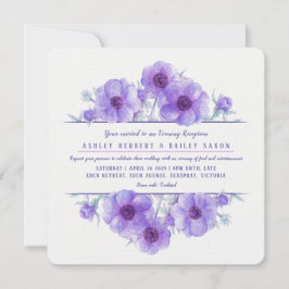 Convites de casamento de recepção noturna de anêmo
