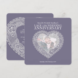 Convites de casamento de renda coração 13 anos