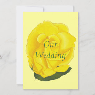 Convites De Casamento De Rosa Amarelo Brilhante, P