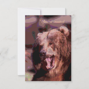 Convites de casamento de urso, personalizáveis, r