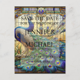 Convites De Casamento De Vidro De Peacock Manipula