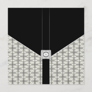 Convites de Casamento Diamante de Renda Damask Pre