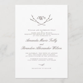 Convites de casamento do Monograma da Floresta Ele
