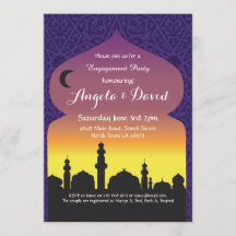 Convites de casamento do noivado das noites árabes