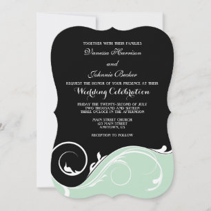Convites de casamento do suporte para espiral pret