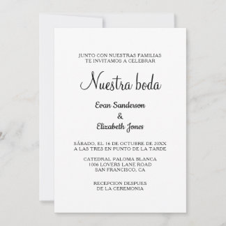 convites de casamento do vazio de boda espanhol