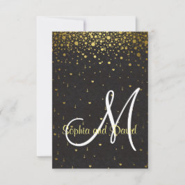Convites de Casamento | Dourado Glam Confetti RSVP