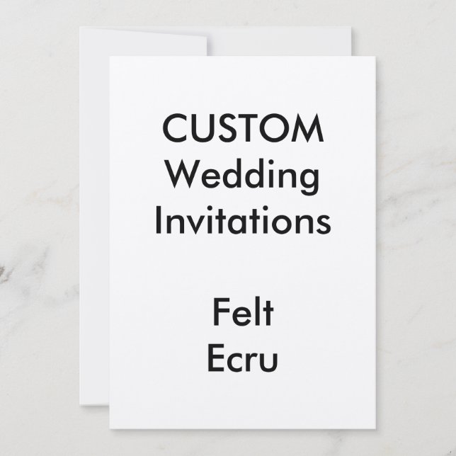 Convites de Casamento ECRU de FELT Personalizado 5 (Frente)