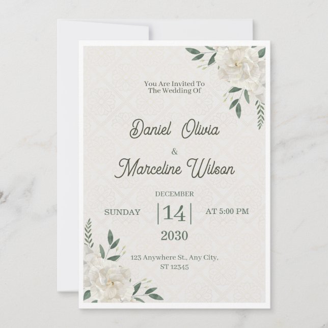 Convites de Casamento Elegantes (Frente)