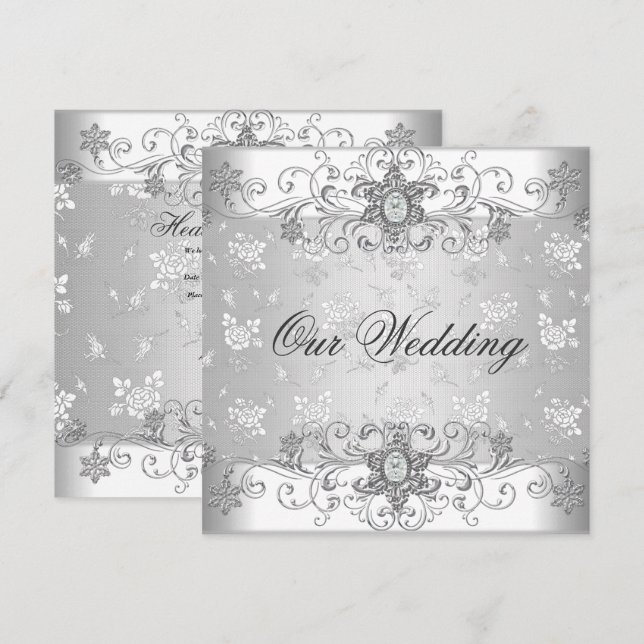 Convites de Casamento Elegantes (Frente/Verso)