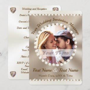 Convites de Casamento Elegantes com Foto, ou Exclu