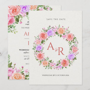 Convites de casamento elegantes com motivos de ros