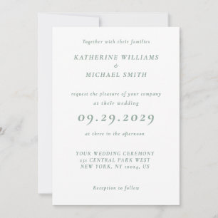 Convites de Casamento Elegantes em Verde Sage