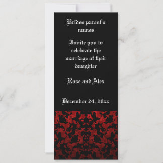 Convites de casamento elegantes góticos de 4" x 9,