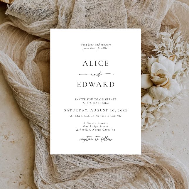 Convites de Casamento Elegantes Minimalistas Moder (Criador carregado)