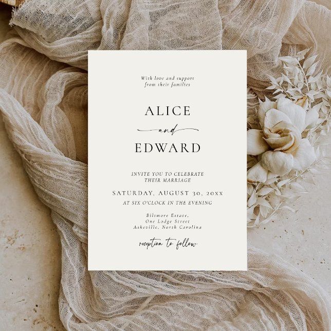 Convites de Casamento Elegantes Minimalistas Moder (Criador carregado)