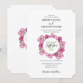 Convites de Casamento Elegantes Peônias Rosa