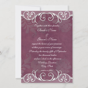 Convites de Casamento Elegantes Plum Rose