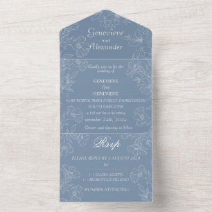 Convites de Casamento Elegantes Tudo em Um Lírio A
