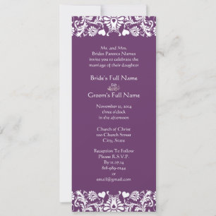 Convites de Casamento Elegantes Vintage Plum Damas