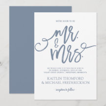 Convites de Casamento em Azul Empoeirado | Script