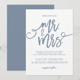 Convites de Casamento em Azul Empoeirado | Script
