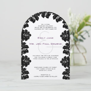 Convites de Casamento em Damasco Preto