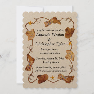 Convites de casamento em escala de Cowboy