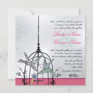 Convites de Casamento em Gaiola de Pássaros Vintag