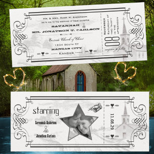 Convites de Casamento em Ticket para Capela de Mar