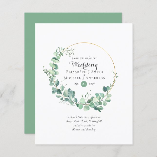 Convites de casamento Eucalyptus de Greenerescênci (Frente/Verso)