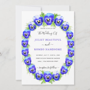 Convites de Casamento Exemplo Moldura de Violetas