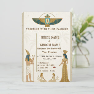 Convites de Casamento Faraónicos Reais