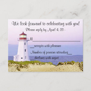 Convites de Casamento Farol RSVP / Notas de Respos