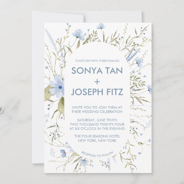 Convites de Casamento Florais (Frente)