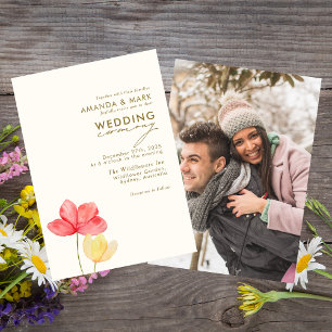Convites de casamento florais a negrito