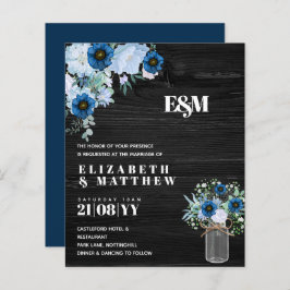 CONVITES DE CASAMENTO Florais Azuis BUDGET