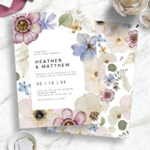 Convites de Casamento Florais Boho Primavera