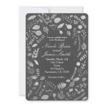 Convites de Casamento Florais Cinza Carvão e Prata
