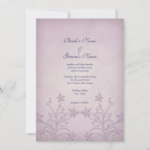 Convites de Casamento Florais Elegantes Névoa Roxa