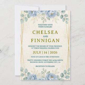 convites de casamento florais elegantes vintage tr