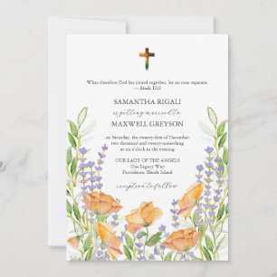 Convites de Casamento Florais em Aquarela Cristãos