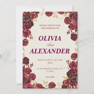 Convites de Casamento Florais Luxo Sombrio