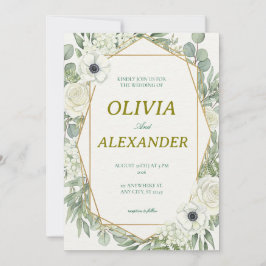 Convites de Casamento Florais Planta Verde Natural